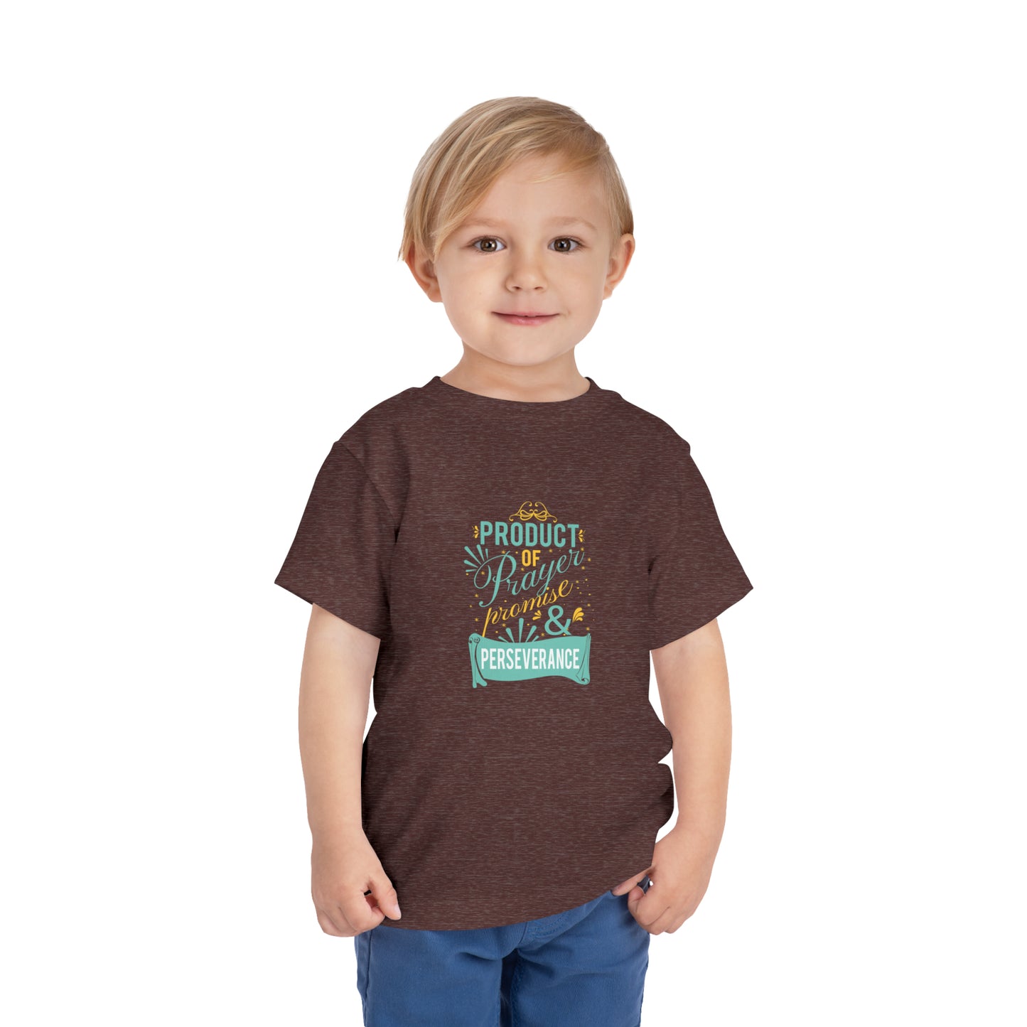 Product Of Prayer Promise & Perseverance Toddler Christian T-Shirt Printify