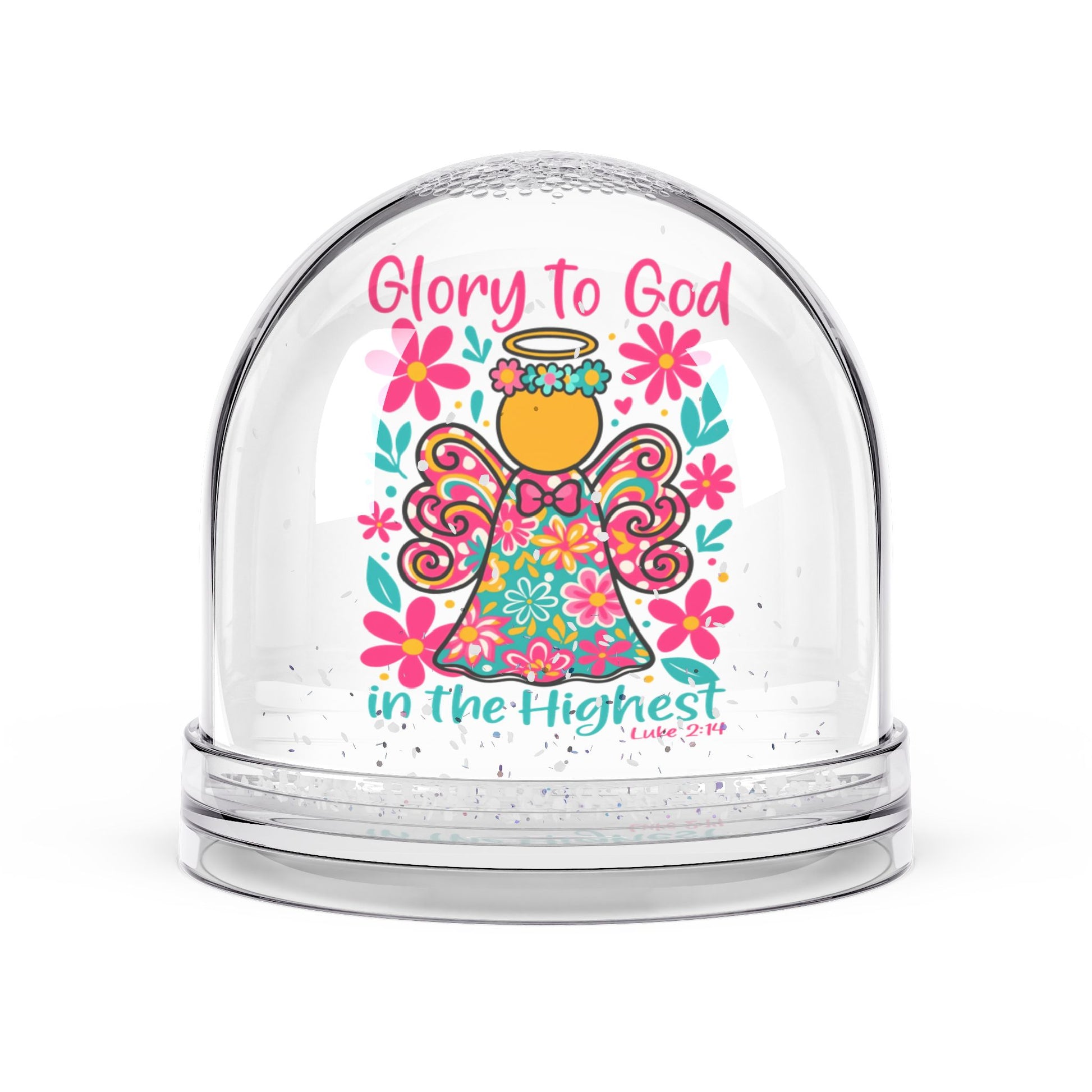 Christian Snow Globe, Religious Home Decor, Inspirational Gift, Christmas Decoration, Glory To Him - ClaimedbyGodDesigns