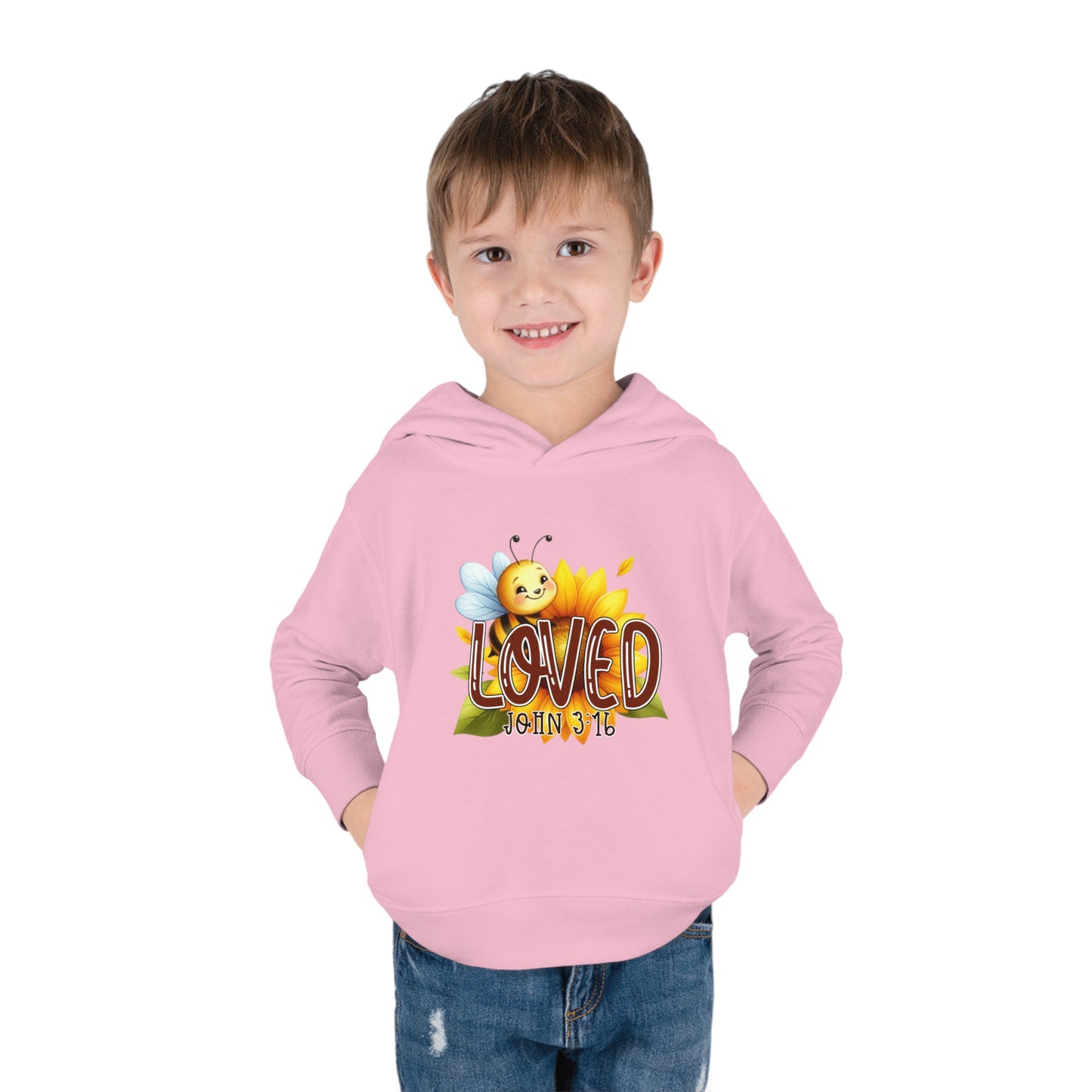 John 3:16 Loved Christian Toddler Pullover Fleece Hooded Sweatshirt