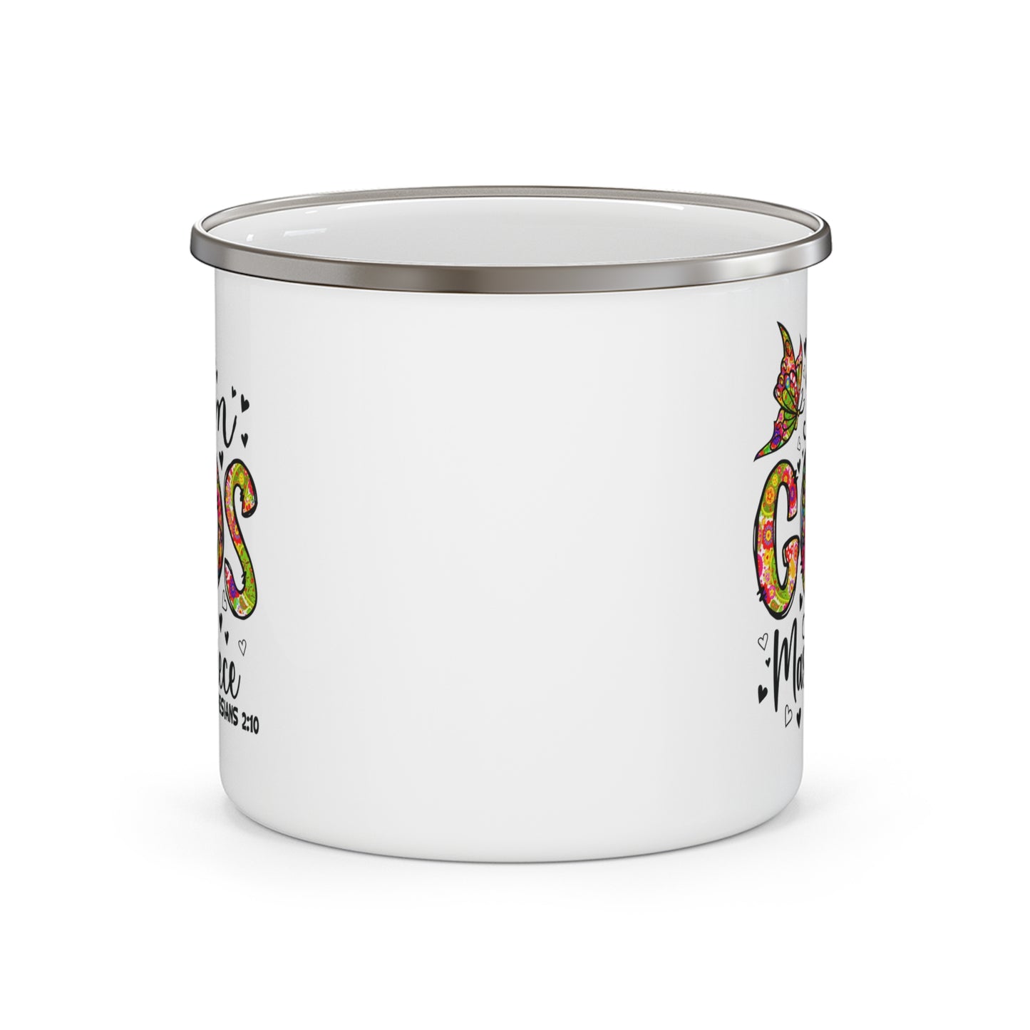 I Am God's Masterpiece Christian Enamel Camping Mug 12oz