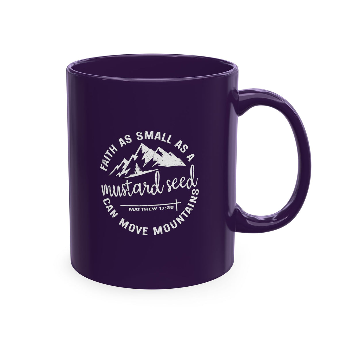 Mustard Christian Ceramic Mug — "Faith as Small as a Mustard Seed" Inspirational Coffee Cup