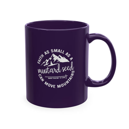 Mustard Christian Ceramic Mug — "Faith as Small as a Mustard Seed" Inspirational Coffee Cup