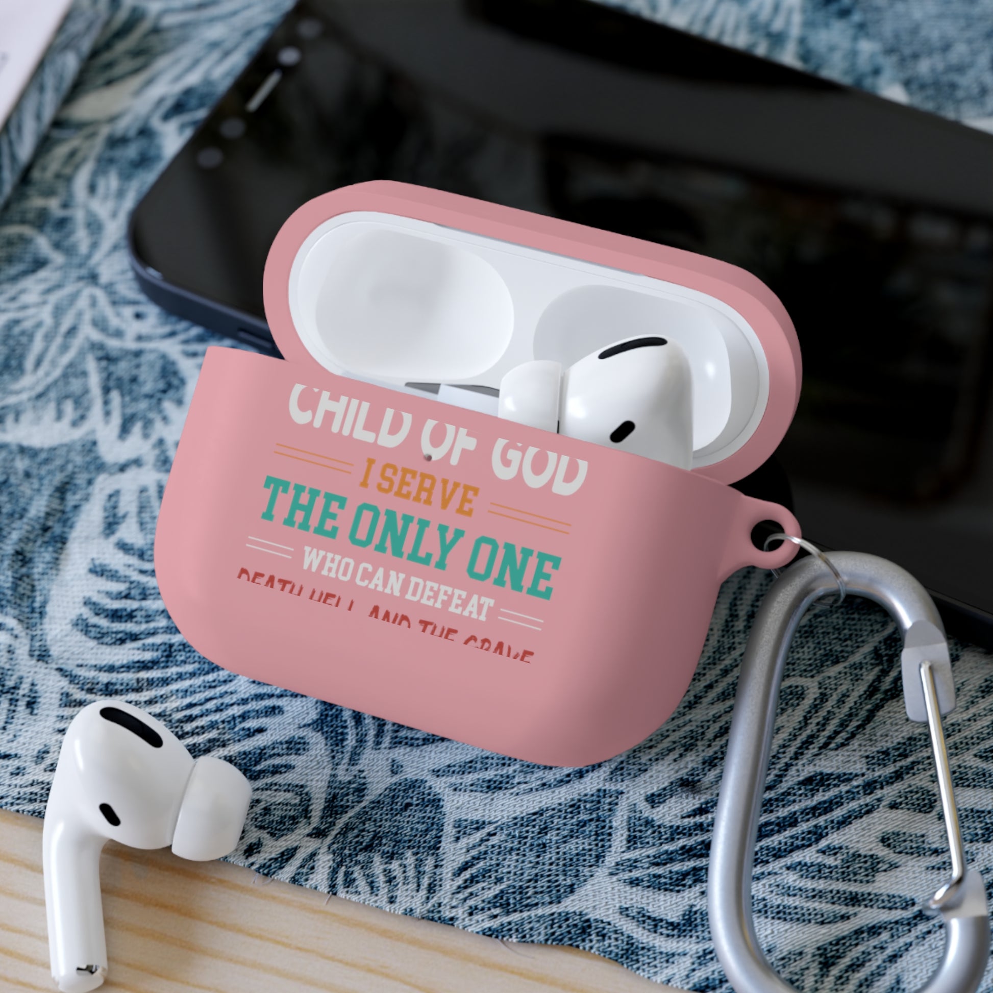 Child Of God I Serve The Only One Who Can Defeat Death Hell And The Grave Christian Airpod / Airpods Pro Case cover Printify