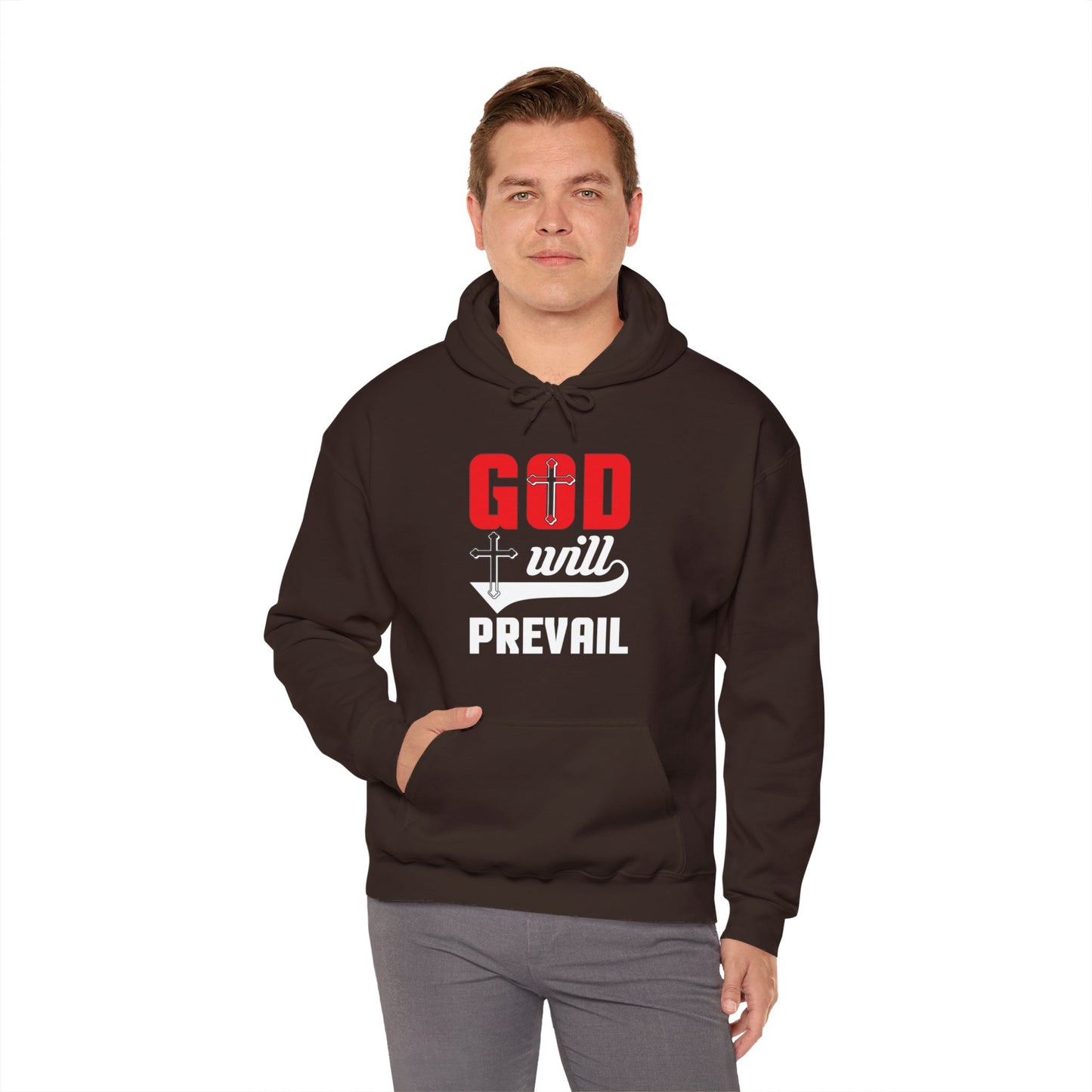 God Will Prevail Unisex Christian Hooded Pullover Sweatshirt