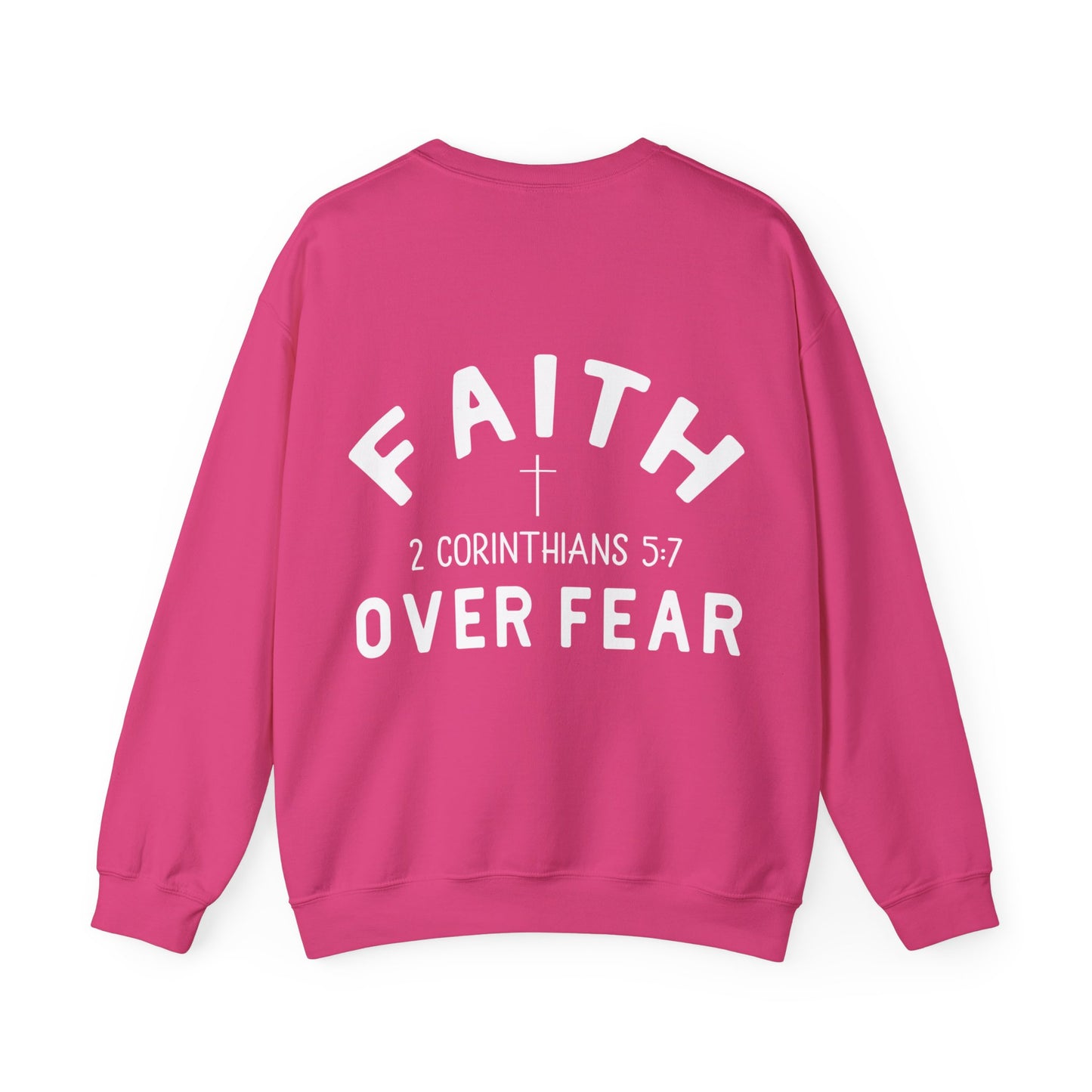 Faith Over Fear 3 Crosses  Unisex Heavy Blend™ Crewneck Christian Sweatshirt