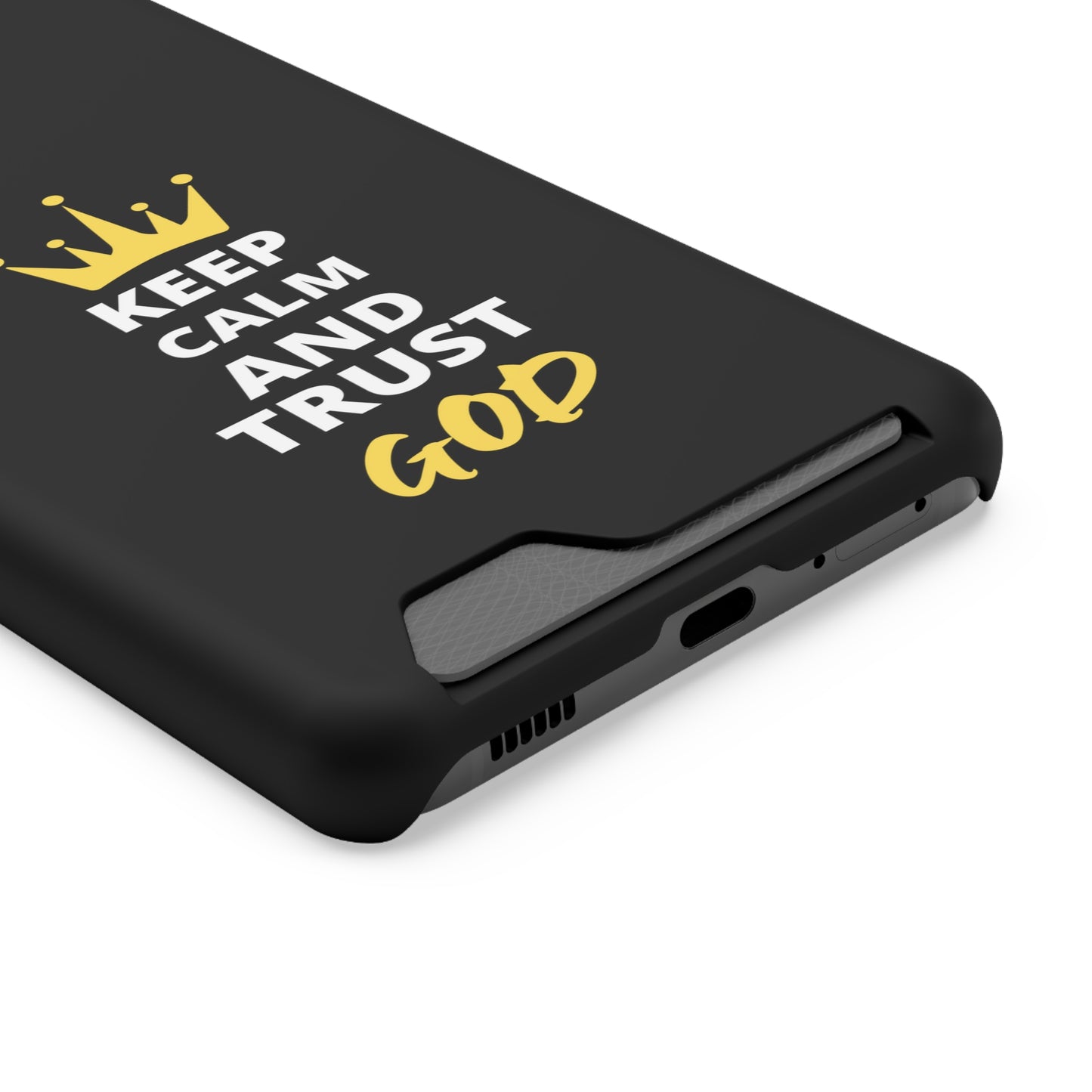 Keep Calm And Trust God Christian Phone Case With Card Holder Printify