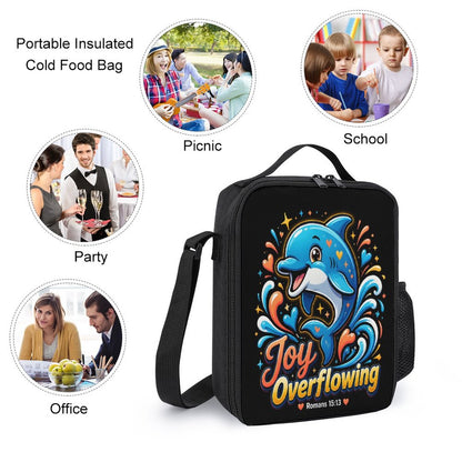 Joy Overflowing Christian 3 PCS Bag Set (Backpack, Lunch Bag and Pencil Case) - ClaimedbyGodDesigns