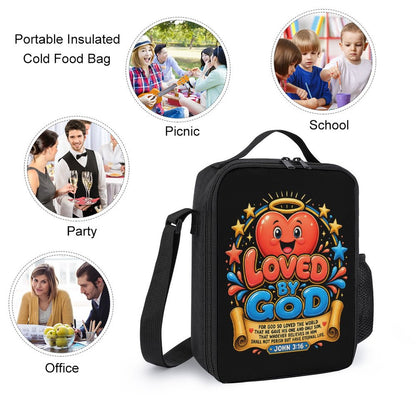 Loved By God Christian 3 PCS Bag Set (Backpack, Lunch Bag and Pencil Case) - ClaimedbyGodDesigns
