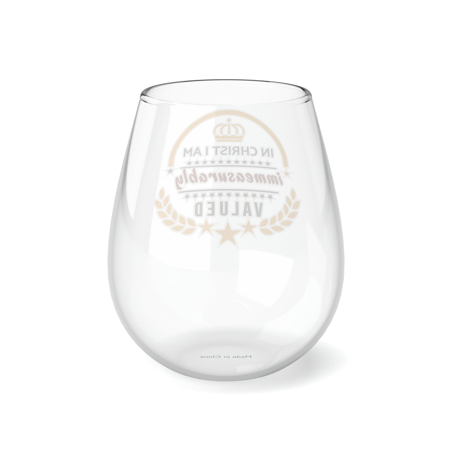 In Christ I Am Immeasurably Valued Stemless Wine Glass, 11.75oz