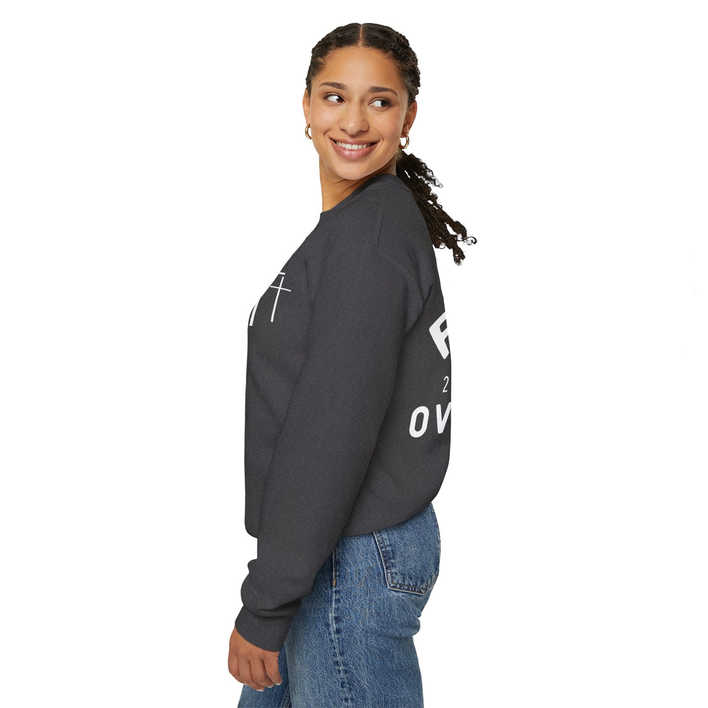 Faith Over Fear 3 Crosses  Unisex Heavy Blend™ Crewneck Christian Sweatshirt