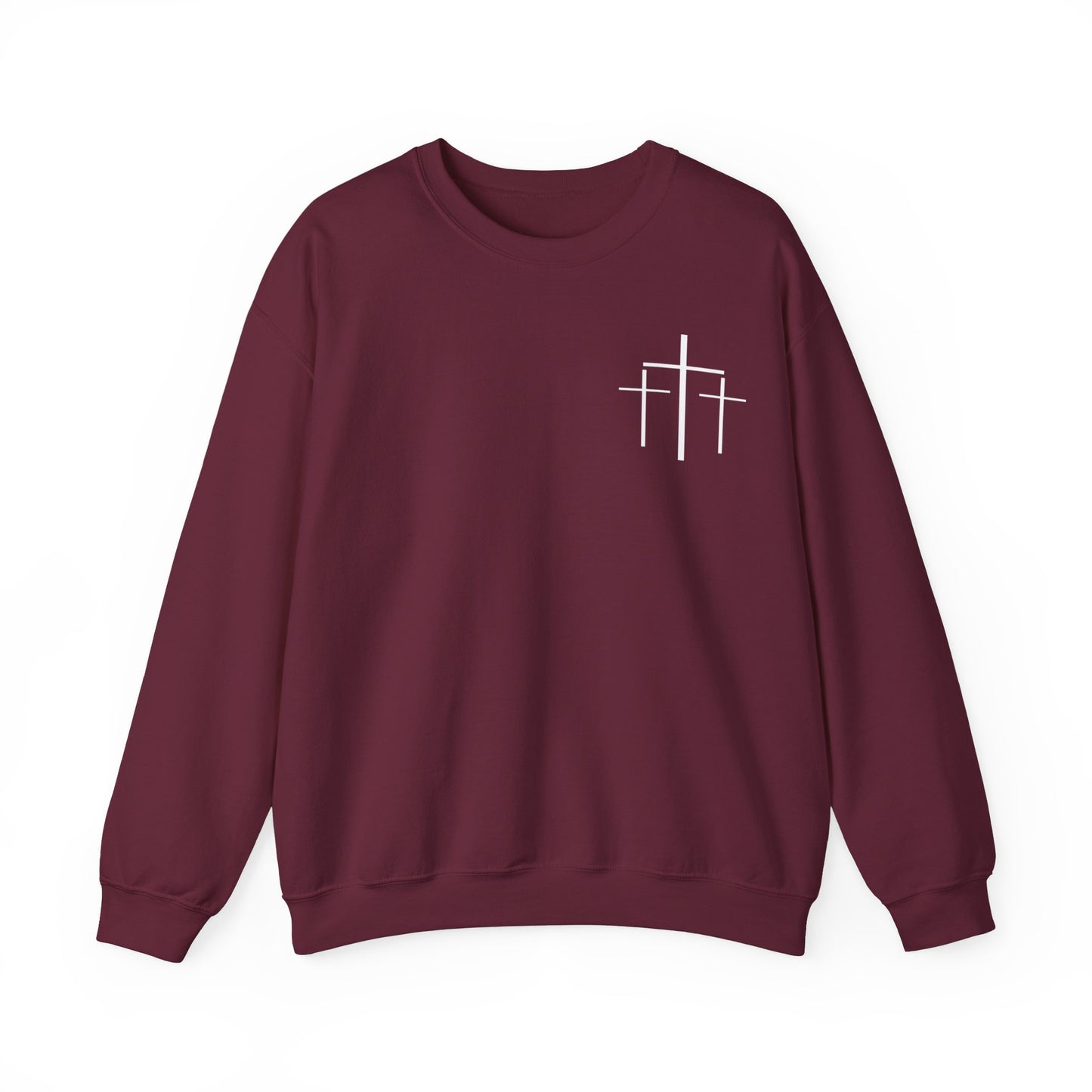 Faith Over Fear 3 Crosses  Unisex Heavy Blend™ Crewneck Christian Sweatshirt