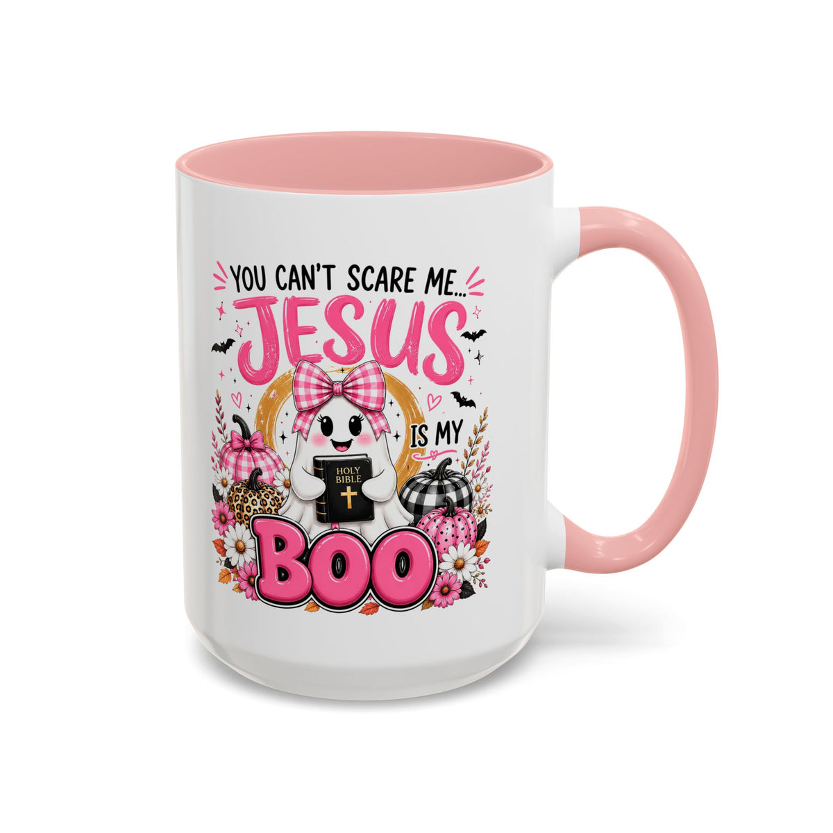 You Can’t Scare Me Jesus Is My Boo Coffee Mug — Halloween Christian Accent Mug