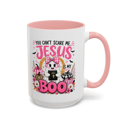 You Can’t Scare Me Jesus Is My Boo Coffee Mug — Halloween Christian Accent Mug