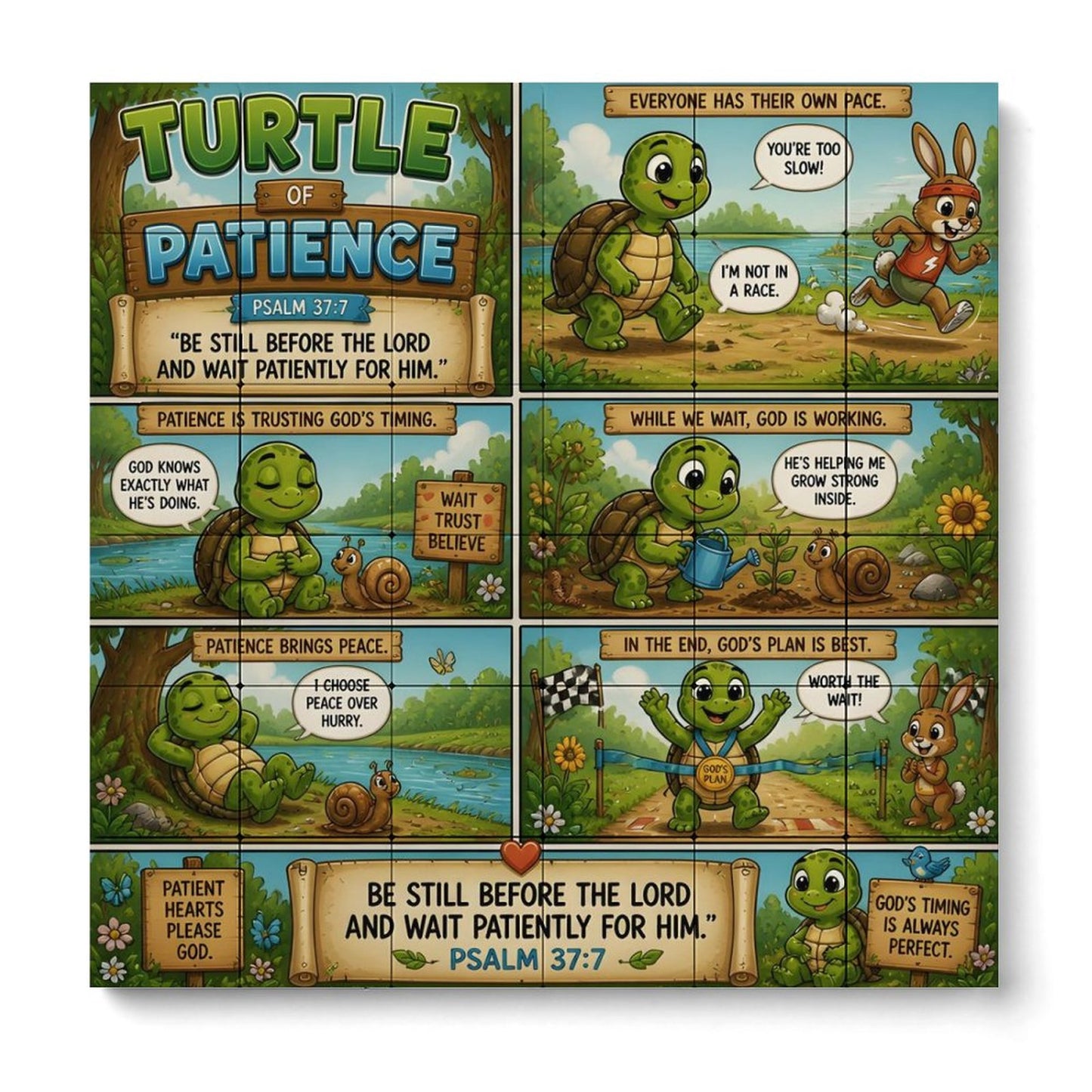 Turtle of Patience – Building Block Puzzle Ornament - ClaimedbyGodDesigns