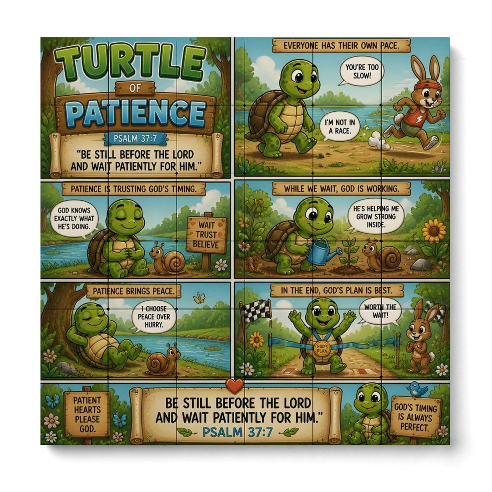 Turtle of Patience – Building Block Puzzle Ornament - ClaimedbyGodDesigns