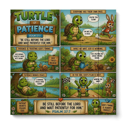 Turtle of Patience – Building Block Puzzle Ornament - ClaimedbyGodDesigns