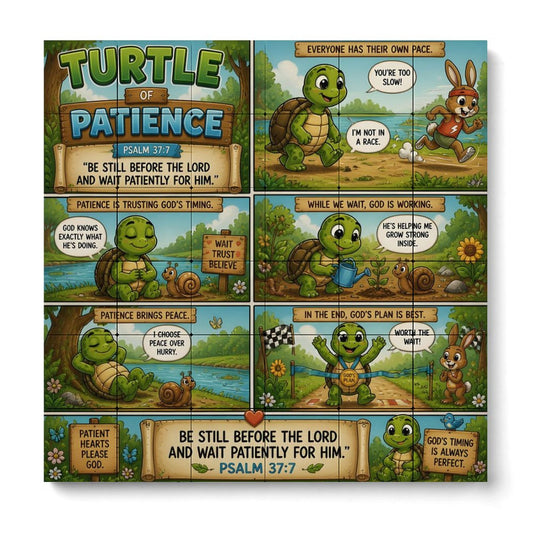 Turtle of Patience – Building Block Puzzle Ornament - ClaimedbyGodDesigns