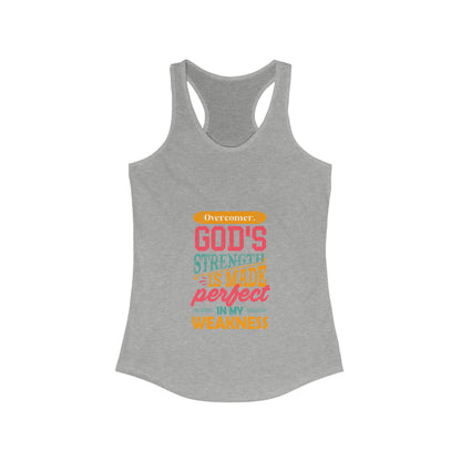 Overcomer, God's Strength Is Made Perfect In My Weakness Slim Fit Tank Top
