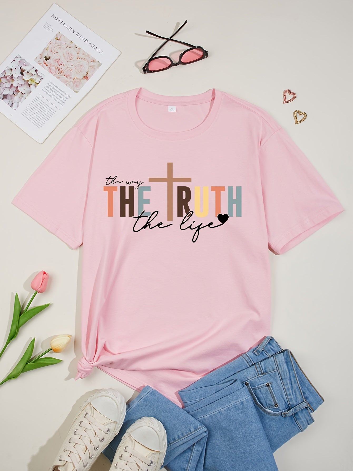 The Way The Truth The Life Plus Size Women's Christian T-shirt claimedbygoddesigns