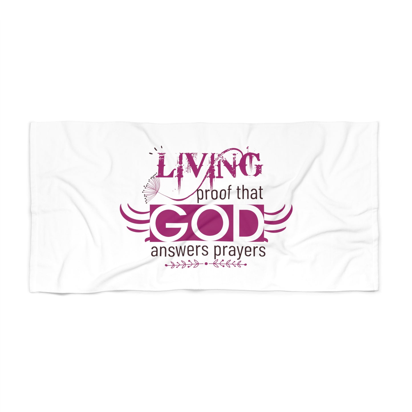 Living Proof That God Answers Prayers Christian Beach Towel Printify