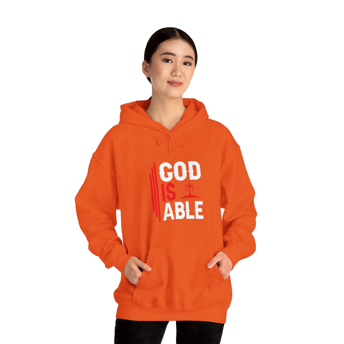 God Is Able Unisex Christian Hooded Pullover Sweatshirt