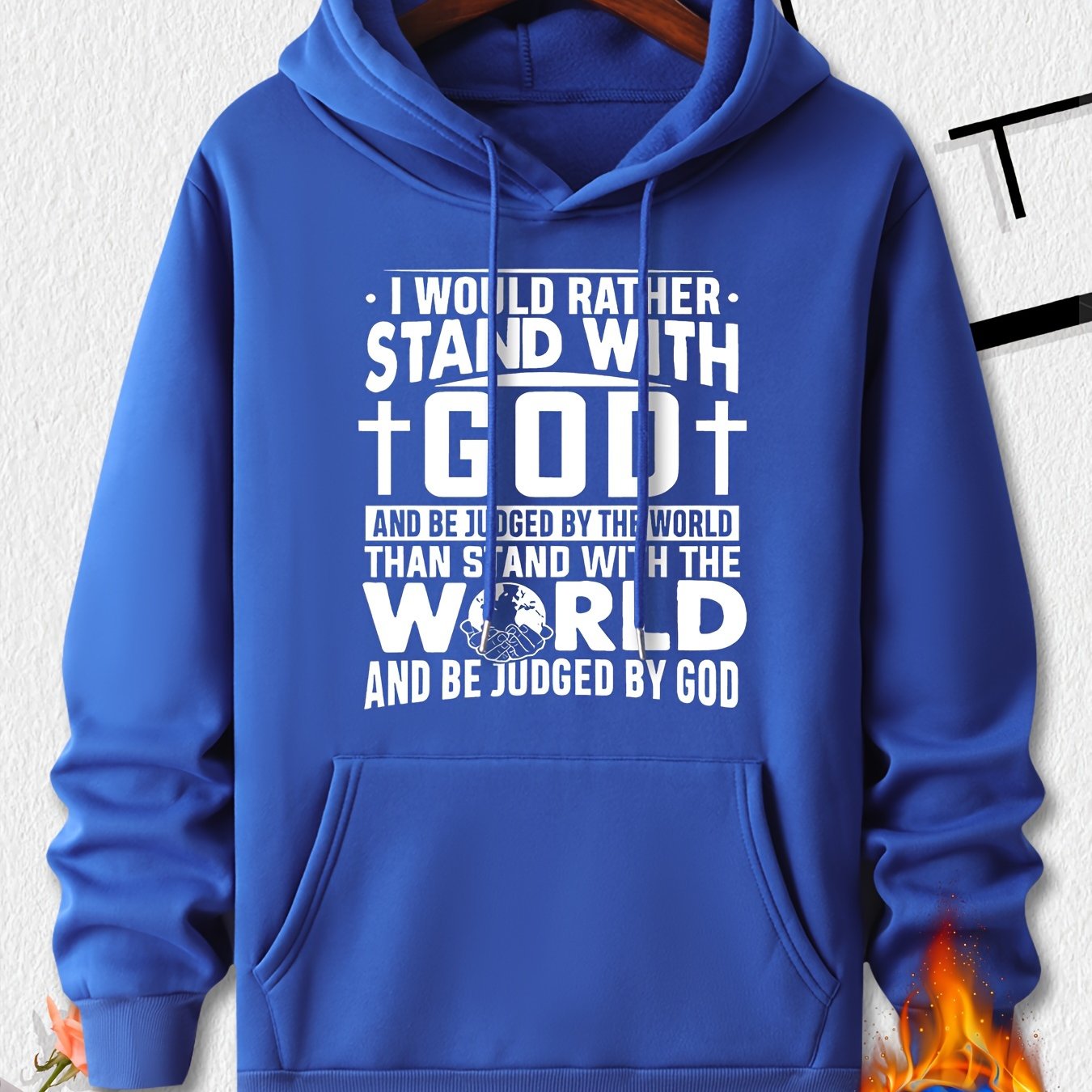 I Would Rather Stand With God Christian Unisex Pullover Hooded Sweatshirt claimedbygoddesigns