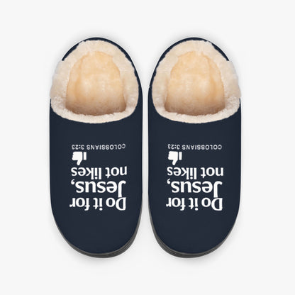 Do It For Him Christian Fluffy Bedroom Slippers - ClaimedbyGodDesigns