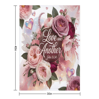 Love One Another Christian Flannel Throw Blanket