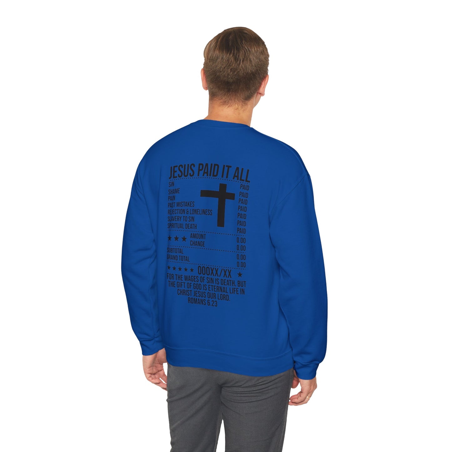 Paid In Full Jesus Paid It All Unisex Heavy Blend™ Crewneck Christian Sweatshirt