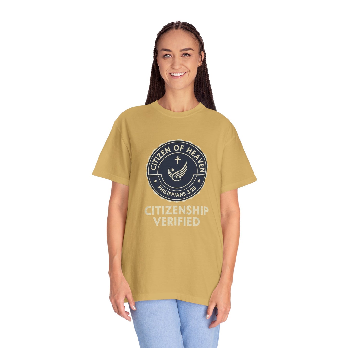 Citizen of Heaven T-shirt, Unisex Garment - Dyed Tee, Spiritual Gift, Christian Apparel, Faith - Based Fashion, Inspirational Top - ClaimedbyGodDesigns