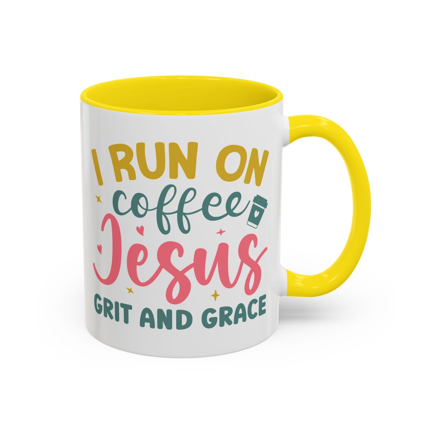 Inspirational Coffee Accent Mug - "I Run on Coffee & " - Perfect Gift for Faith & Coffee Lovers
