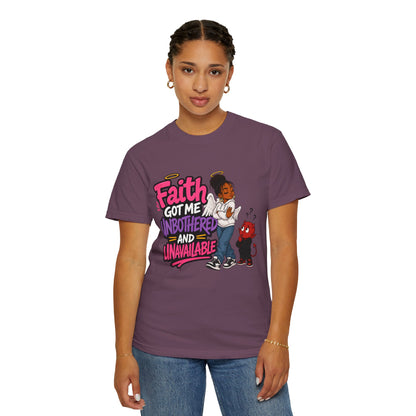 Faith Got Me Unbothered T-Shirt — Christian Inspirational Graphic Tee - ClaimedbyGodDesigns