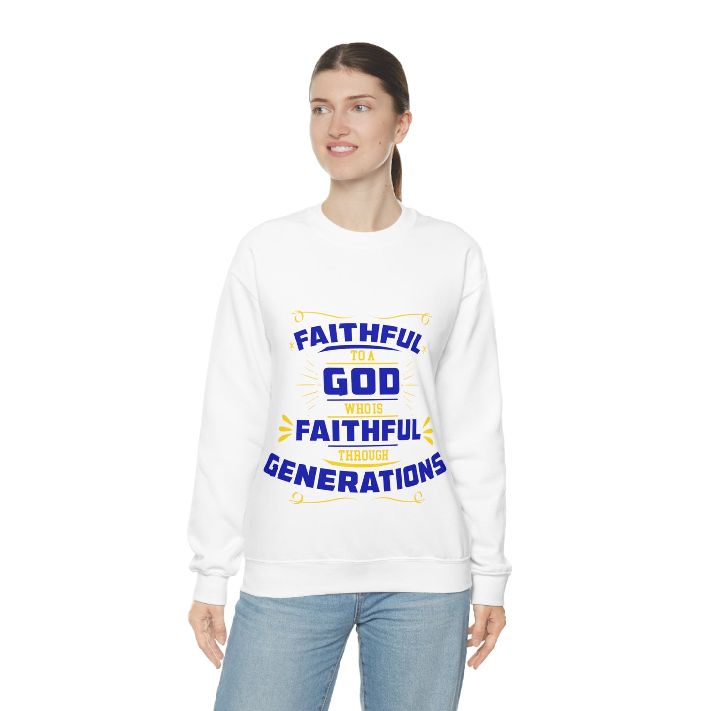 Faithful To A God Who Is Faithful Through Generations Unisex Heavy Blend™ Crewneck Sweatshirt