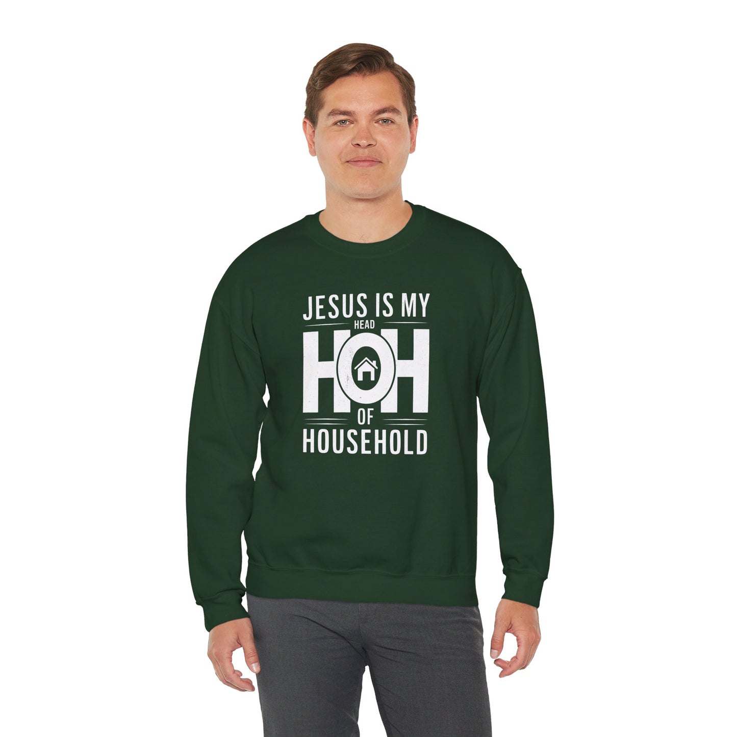 Jesus Is My Head Of Household HOH  Unisex Heavy Blend™ Crewneck Christian Sweatshirt