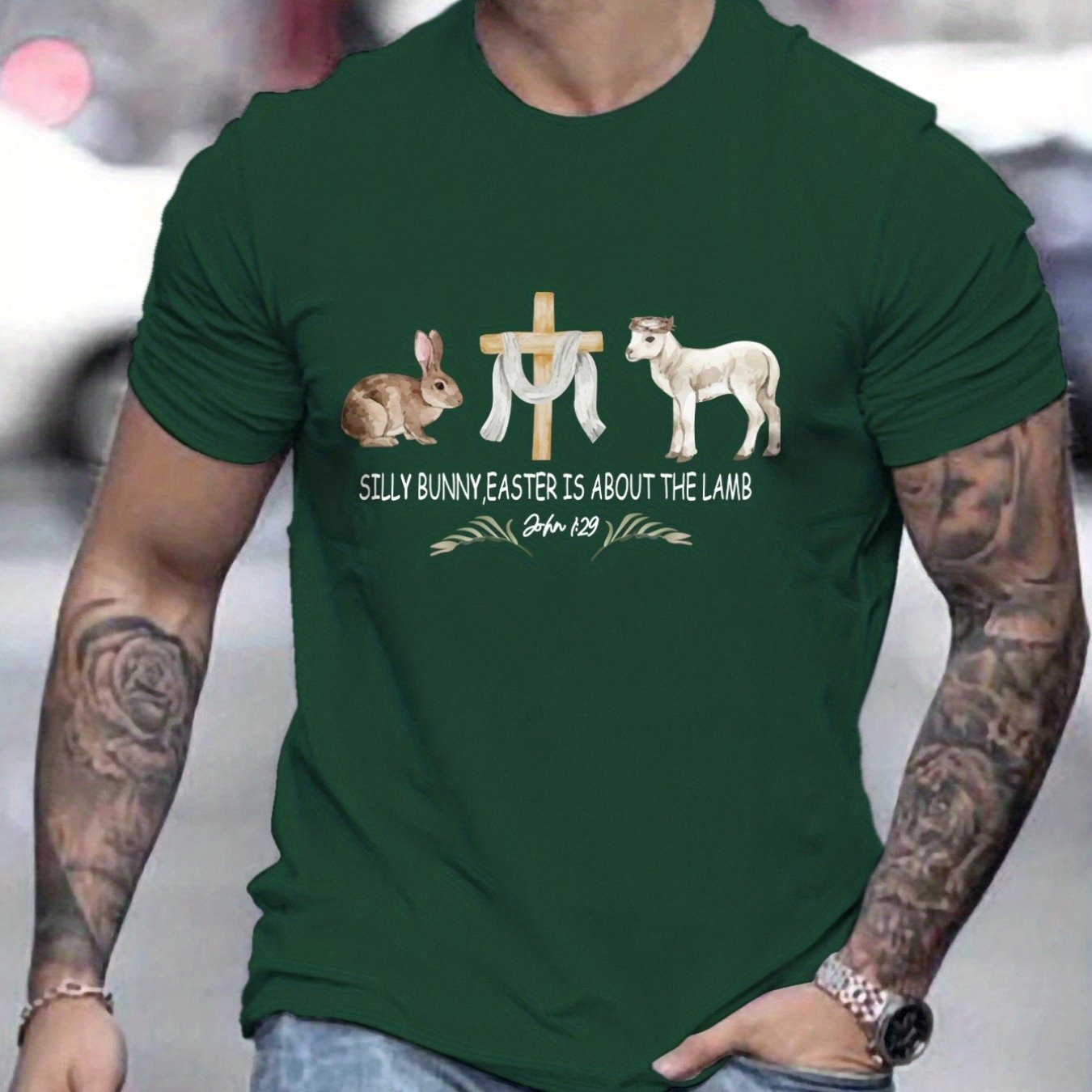 Silly Bunny, Easter Is About The Lamb Men's Christian T-shirt claimedbygoddesigns