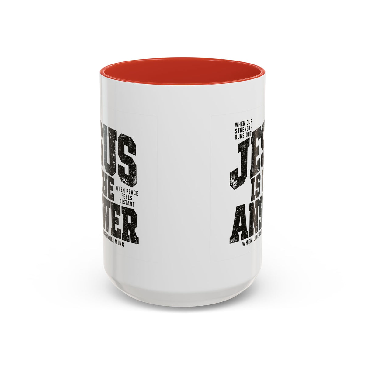 Jesus Is the Answer Christian coffee mug, view 4