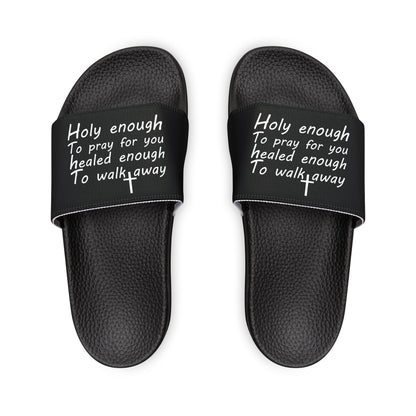 Motivational Men's Christian Removable-Strap Sandals - 'Holy Enough'