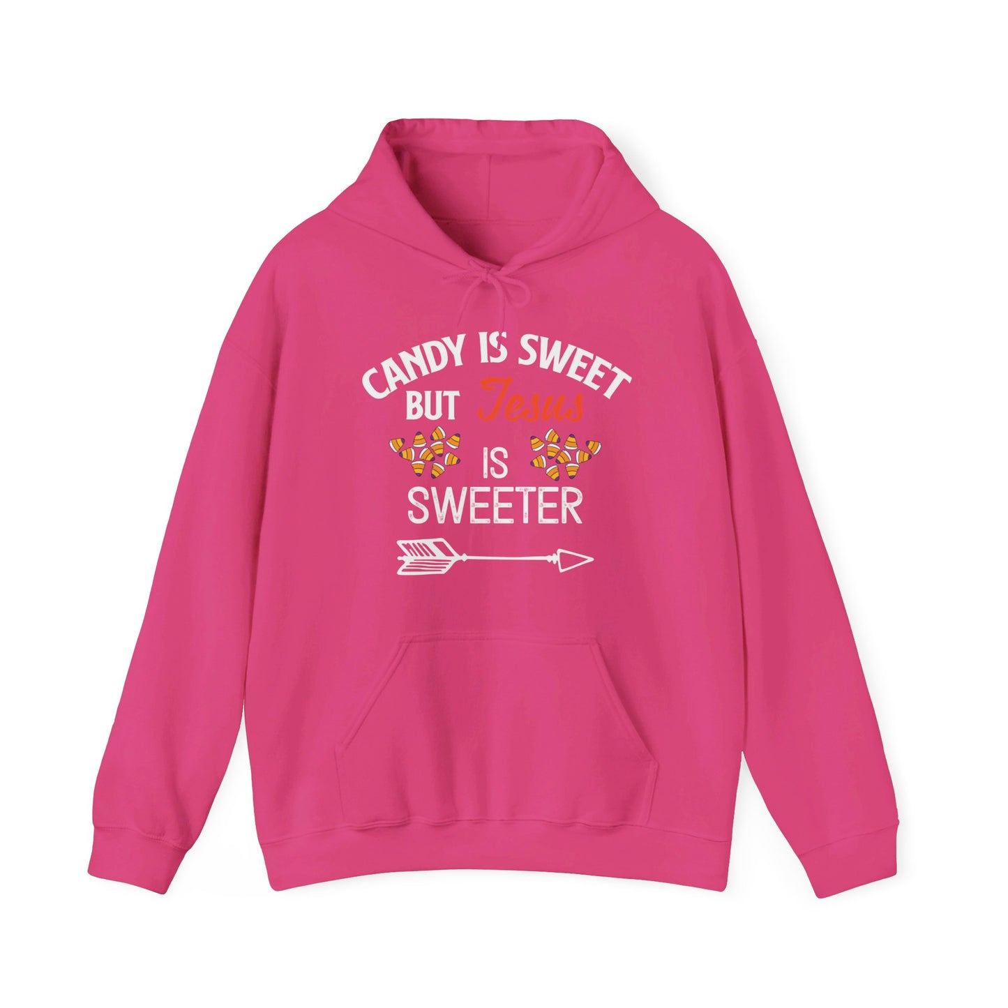 Candy Is Sweet Jesus Is Sweeter Halloween Unisex Christian Pullover Hooded Sweatshirt