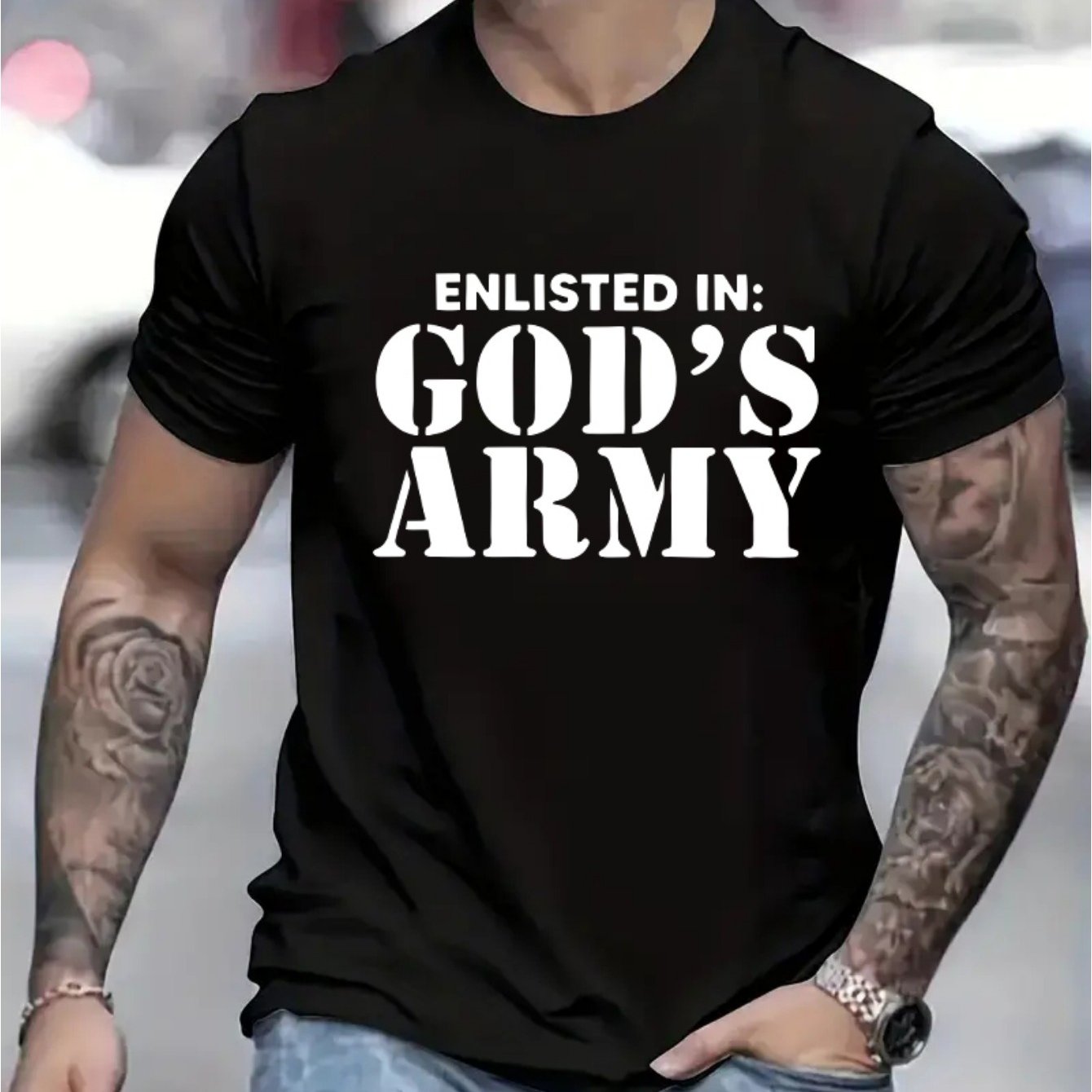 Enlisted In GOD'S ARMY Men's Christian T-shirt claimedbygoddesigns