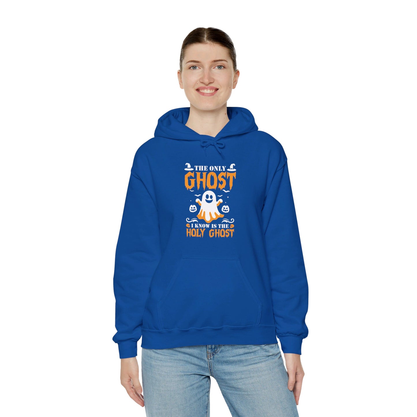 The Only Ghost I Know Is The Holy Ghost Halloween Unisex Christian Pullover Hooded Sweatshirt