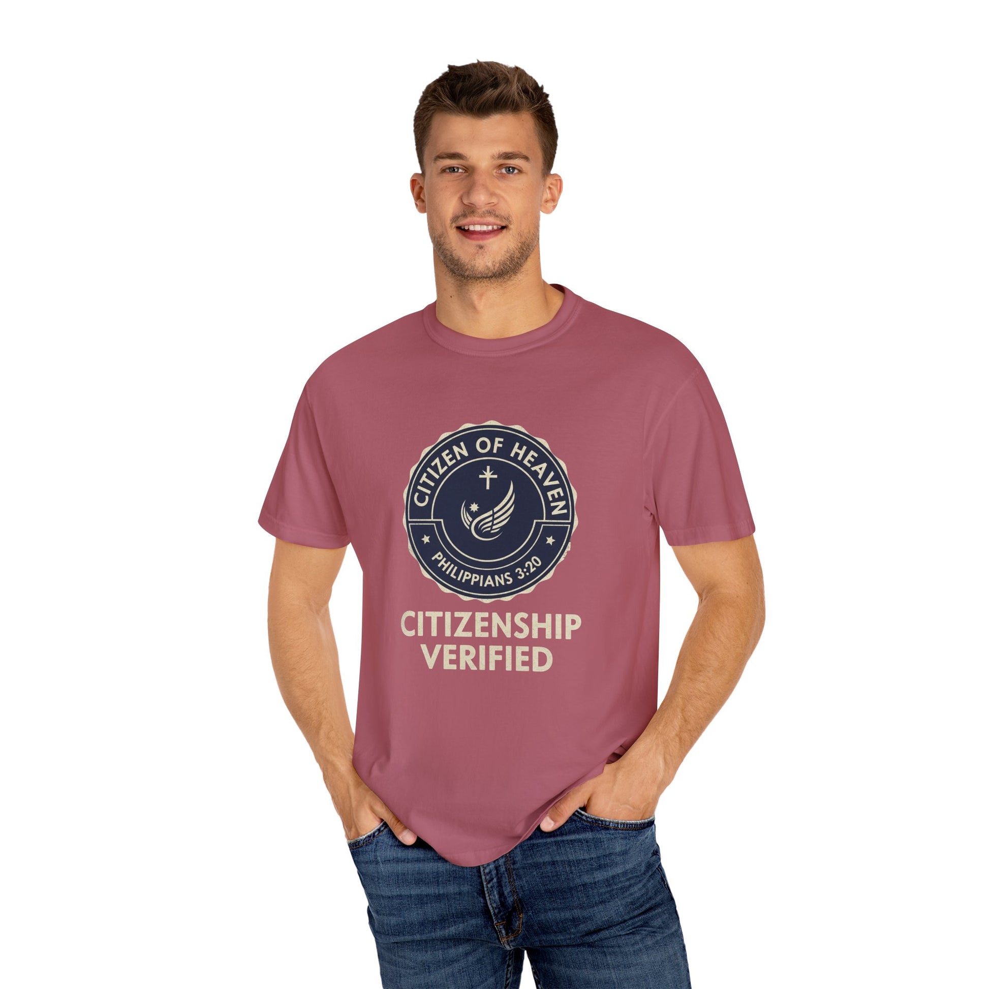 Citizen of Heaven T-shirt, Unisex Garment - Dyed Tee, Spiritual Gift, Christian Apparel, Faith - Based Fashion, Inspirational Top - ClaimedbyGodDesigns
