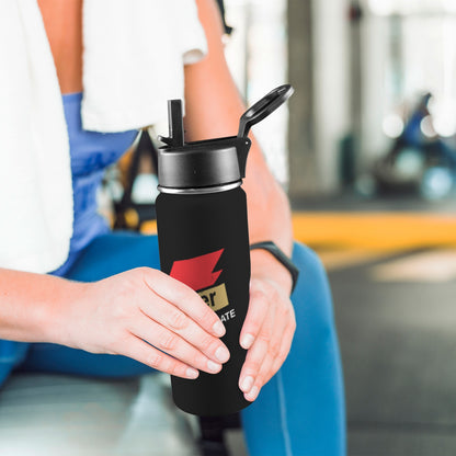 Prayer Replenish Rehydrate Refuel Insulated Christian Water Bottle with Straw Lid (18oz) - ClaimedbyGodDesigns