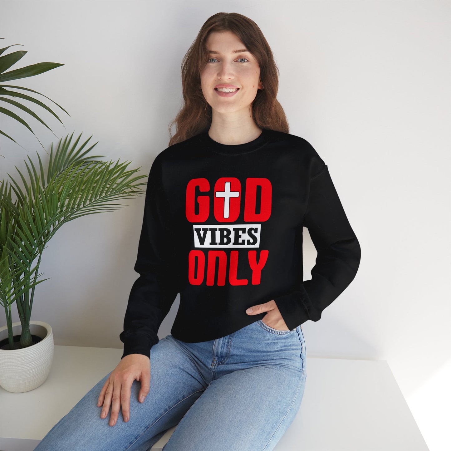 God Vibes Only Unisex Heavy Blend™ Crewneck Christian Sweatshirt