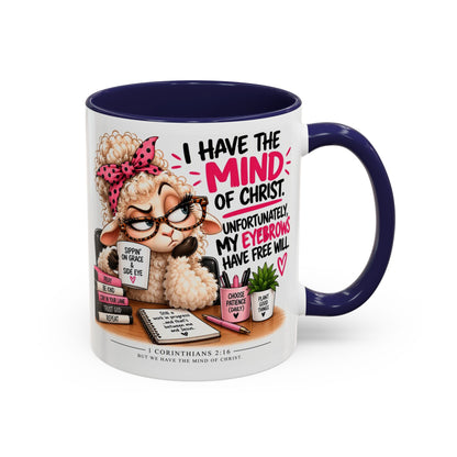 Christian Coffee Mug – "I Have the Mind of Christ" Funny Sheep Design (11/15 oz)
