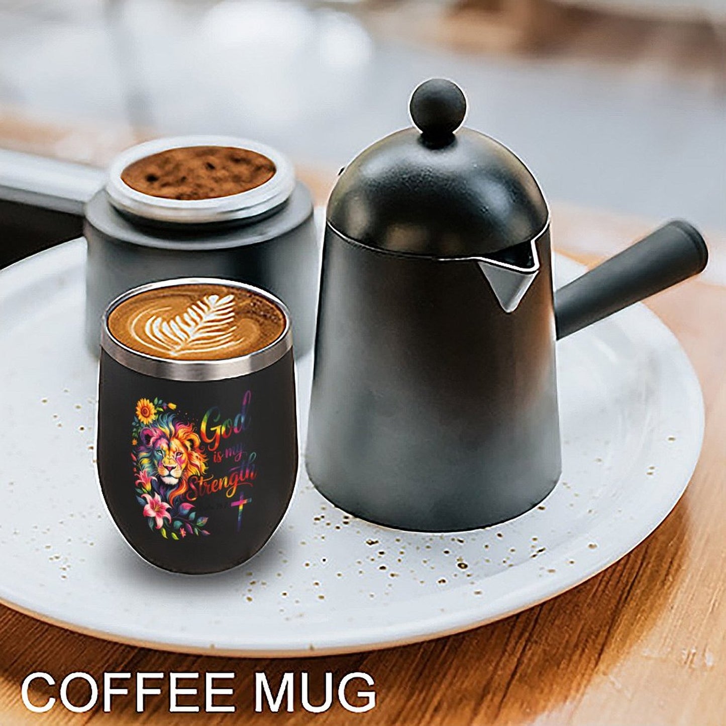 He Is My Strength Christian Wine Tumbler with Lid - ClaimedbyGodDesigns