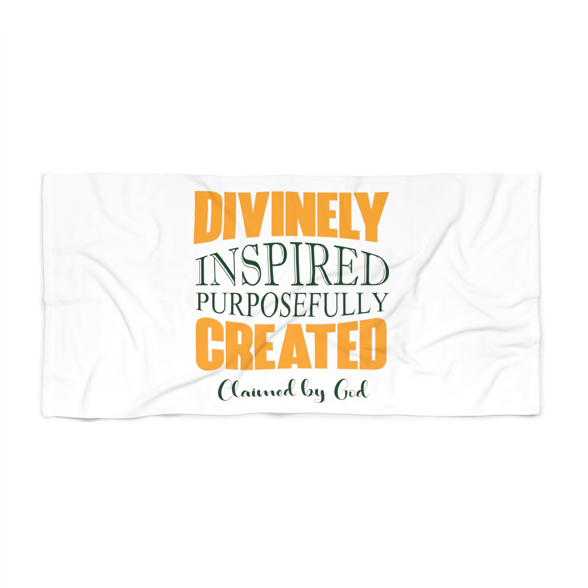 Divinely Inspired Purposefully Created Christian Beach Towel Printify