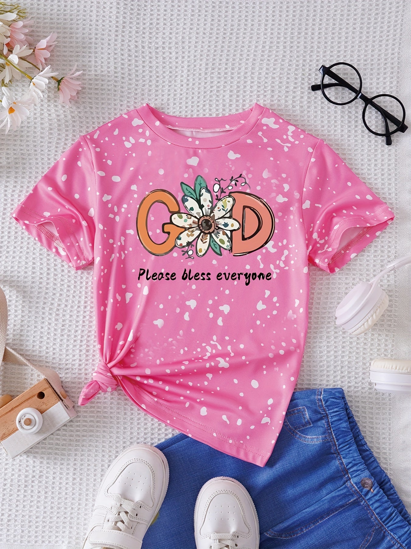 God Please Bless Everyone Youth Christian T-shirt claimedbygoddesigns