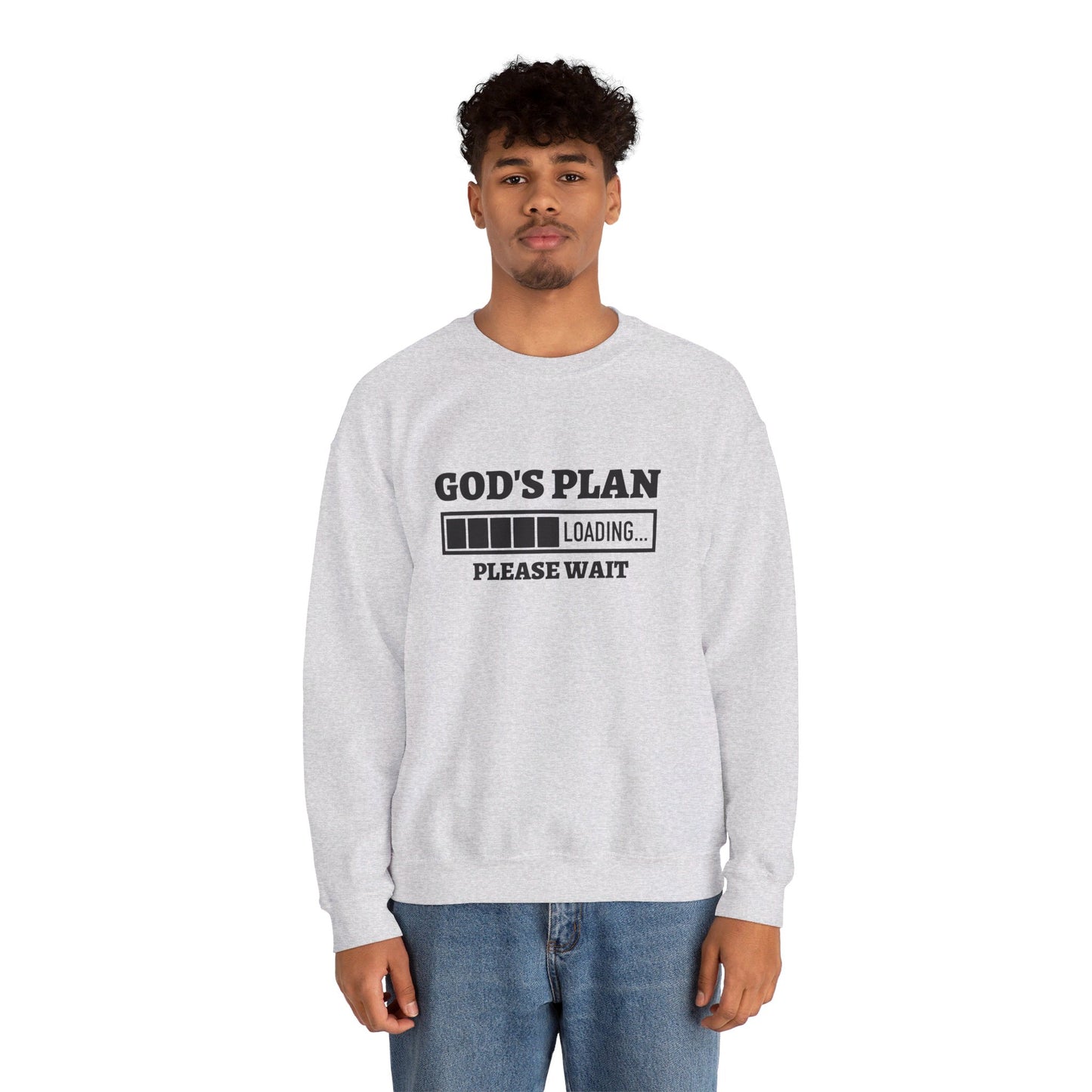 God's Plan Loading Unisex Heavy Blend™ Crewneck Christian Sweatshirt