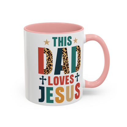 This Dad Loves Him Accent Coffee Mug - Perfect Gift for Father's Day and Christian Dads