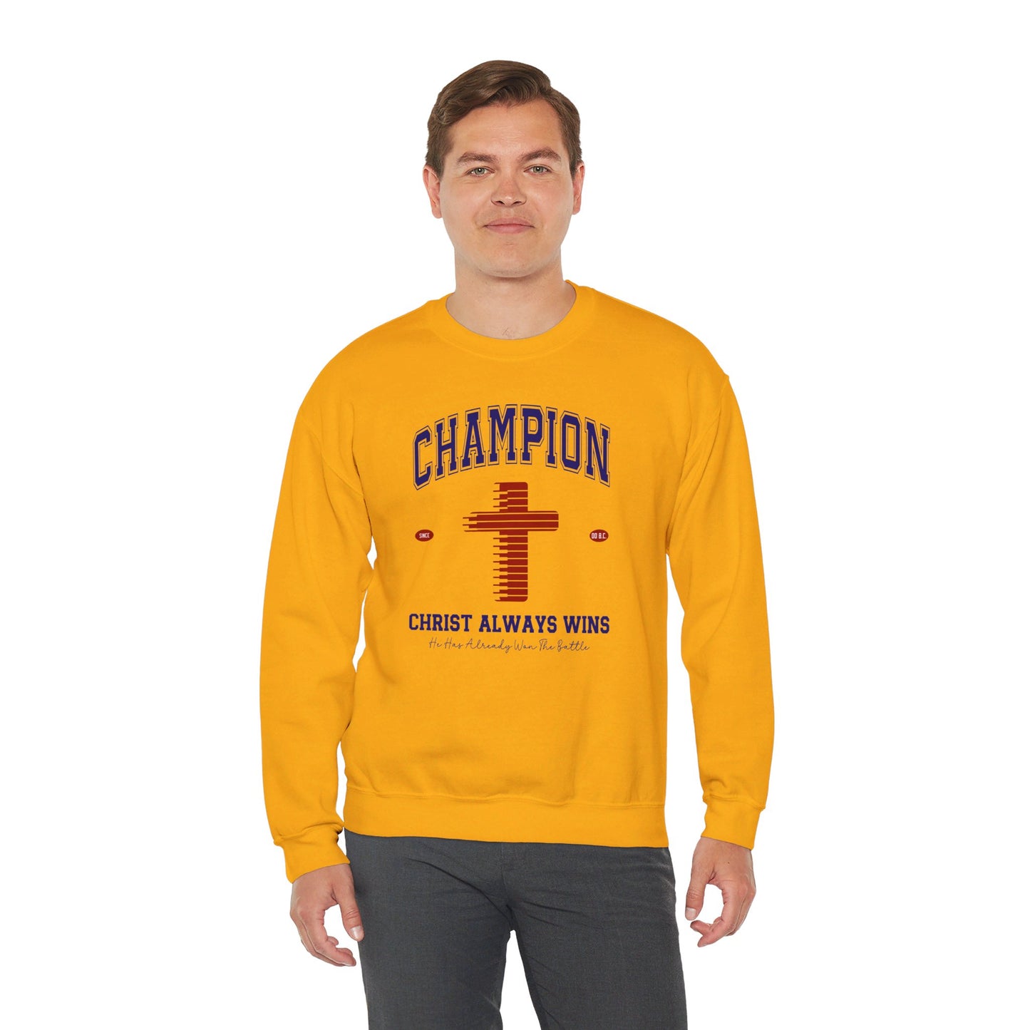 Champion Christ Always Wins Unisex Heavy Blend™ Crewneck Christian Sweatshirt